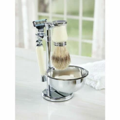 Promo ๐ Vermont Country Store Deluxe Ivory And Chrome 5-Piece Shave Set ๐