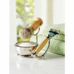 Outlet ๐ Vermont Country Store Perfect Shave Bamboo And Chrome 5-Piece Shave Set ๐